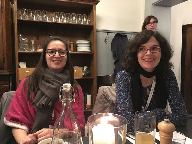 Conference Dinner at Prinz Ferdinand (from left to right): Andrea Kreuter and Gianna Zocco from the Organizing Committee (Photo credit: Sandra Folie)